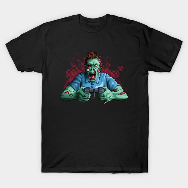 Zombie Video Gamer Halloween Gaming Controller Costume T-Shirt by Blink_Imprints10